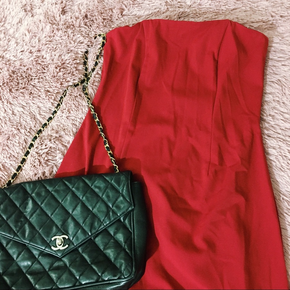 Fitted Bodycon Red Dress Sexy Date Night